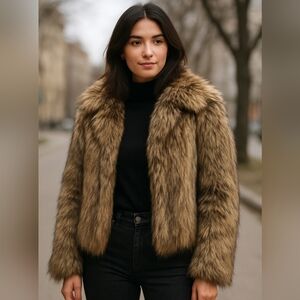 Forever 21 Faux Fur Jacket in Brown